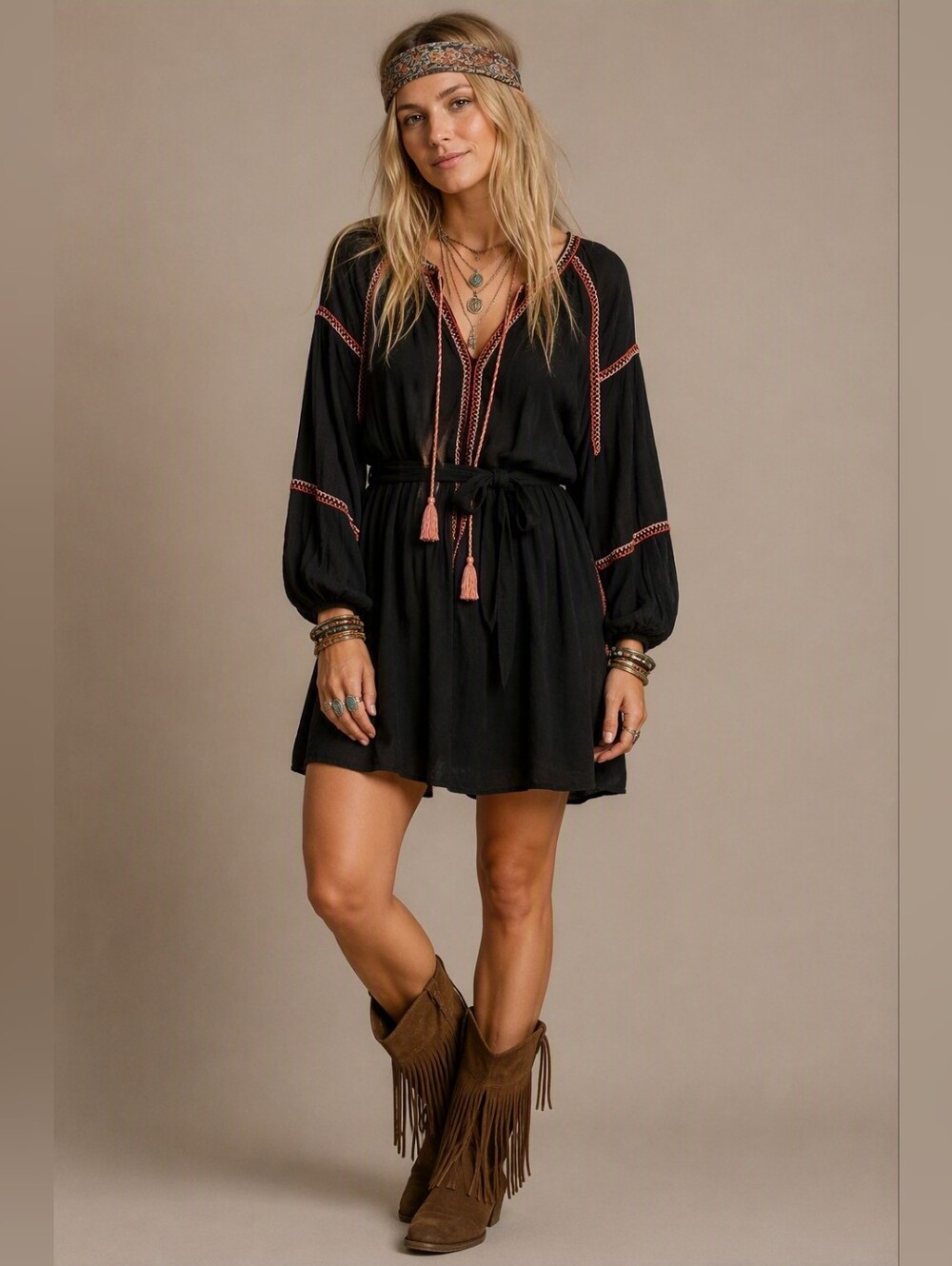 NWT Forever 21 Embroidered Boho Dress